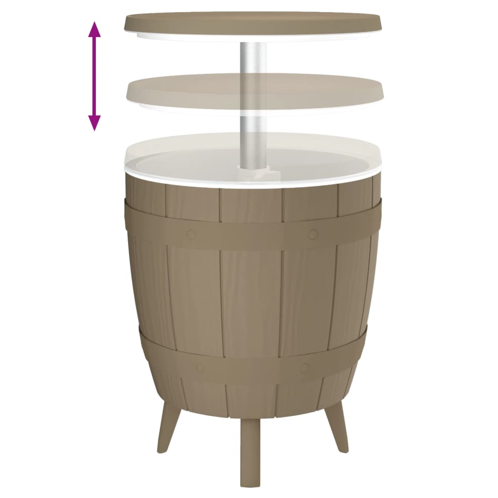 3-in-1 Tisch mit Eiskühler Hellbraun Polypropylen