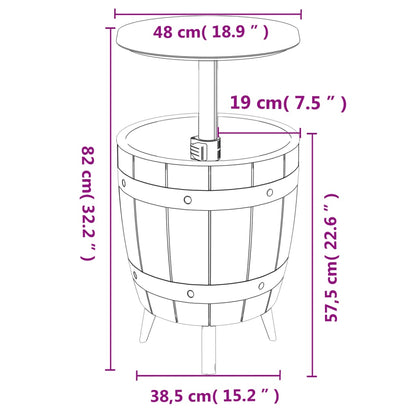 3-in-1 Tisch mit Eiskühler Hellbraun Polypropylen