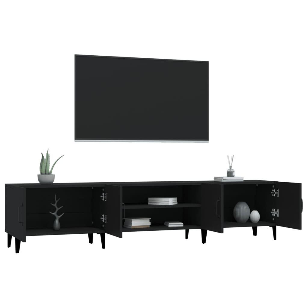 TV-Schrank Schwarz 180x31,5x40 cm Holzwerkstoff