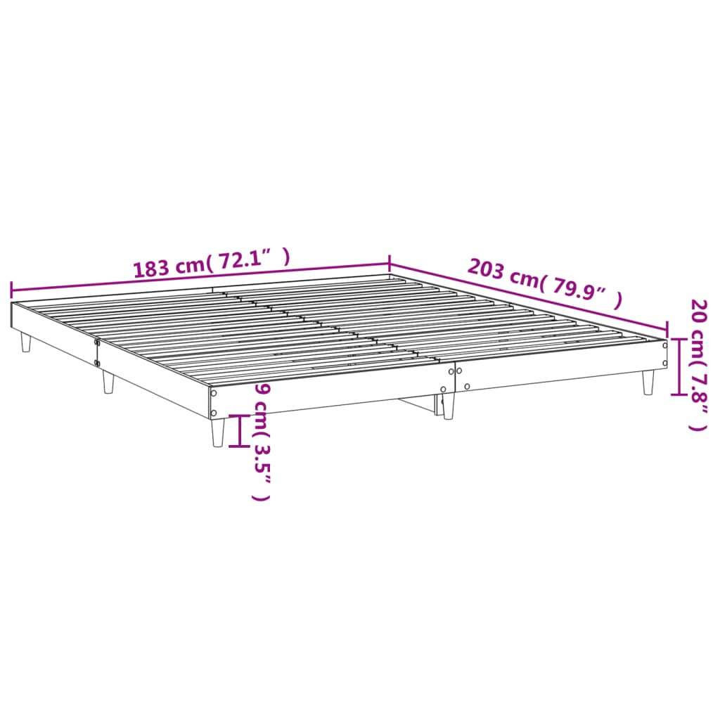 Bettgestell Schwarz 180x200 cm Holzwerkstoff