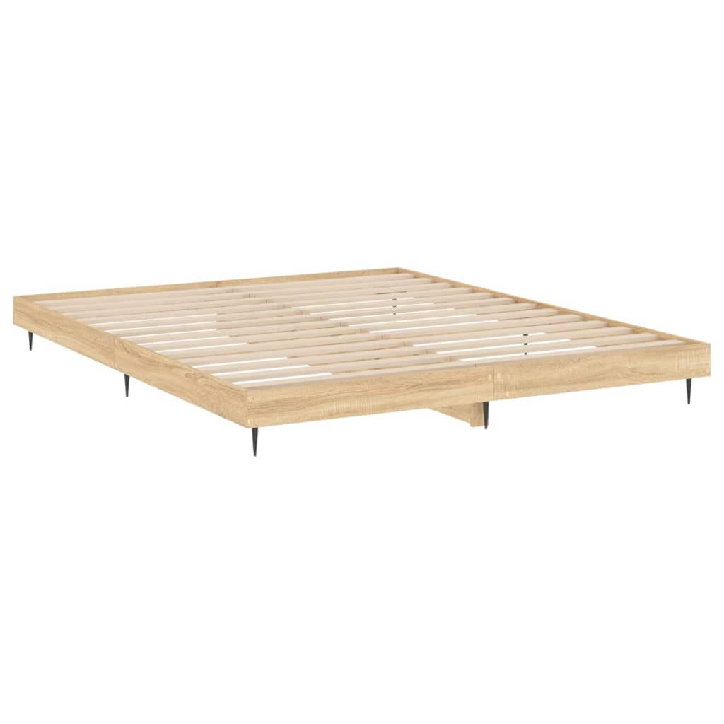 Bettgestell Sonoma-Eiche 200x200 cm Holzwerkstoff