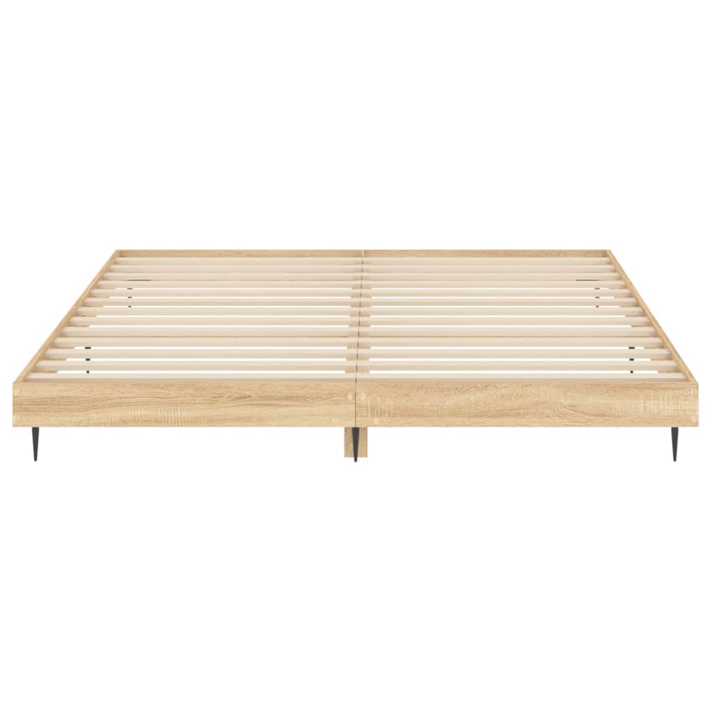 Bettgestell Sonoma-Eiche 200x200 cm Holzwerkstoff