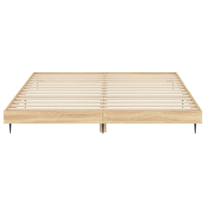 Bettgestell Sonoma-Eiche 200x200 cm Holzwerkstoff