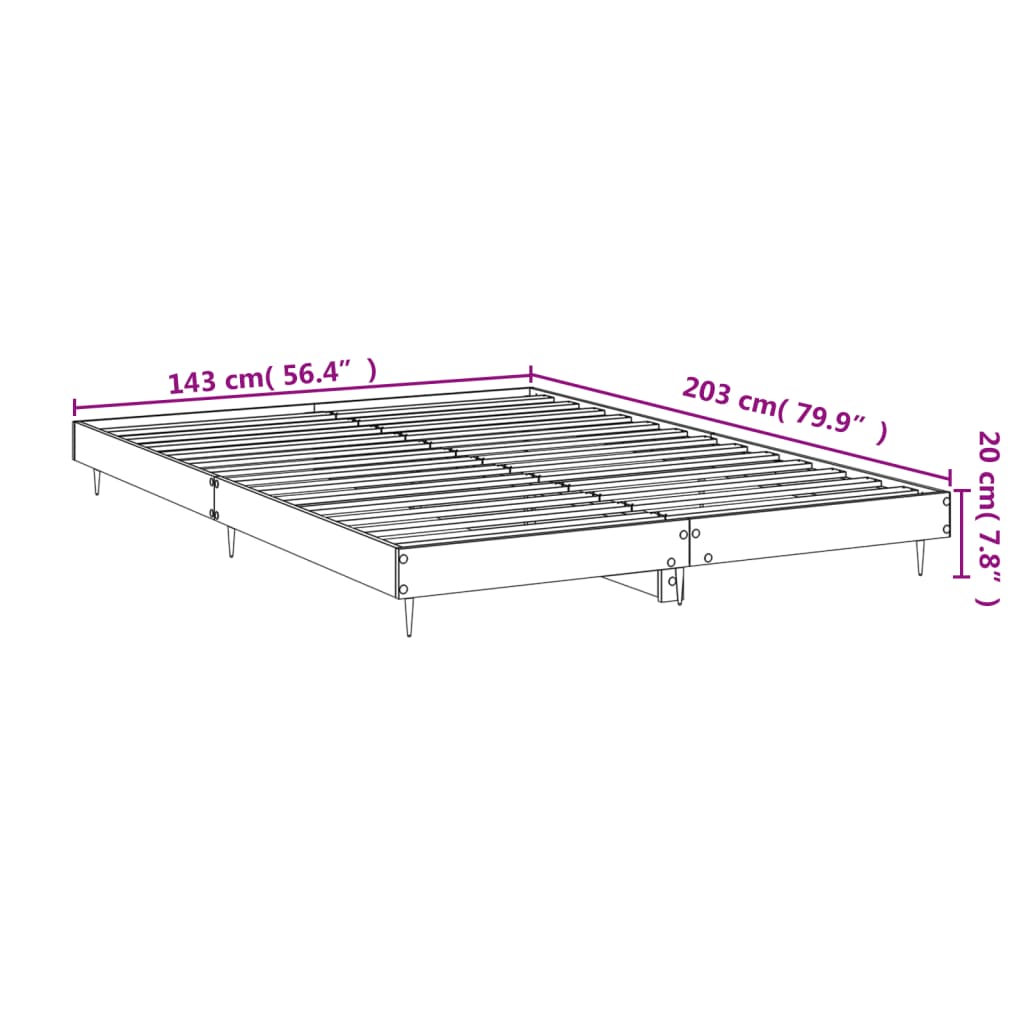 Bettgestell ohne Matratze Sonoma-Eiche 140x200 cm Holzwerkstoff