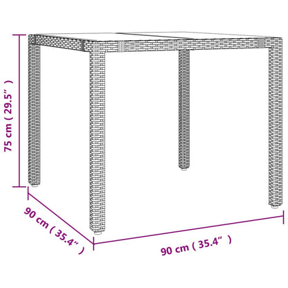 3-tlg. Garten-Essgruppe mit Kissen Beige Poly Rattan