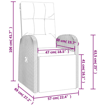 7-tlg. Garten-Essgruppe Schwarz Poly Rattan & Massivholz Akazie