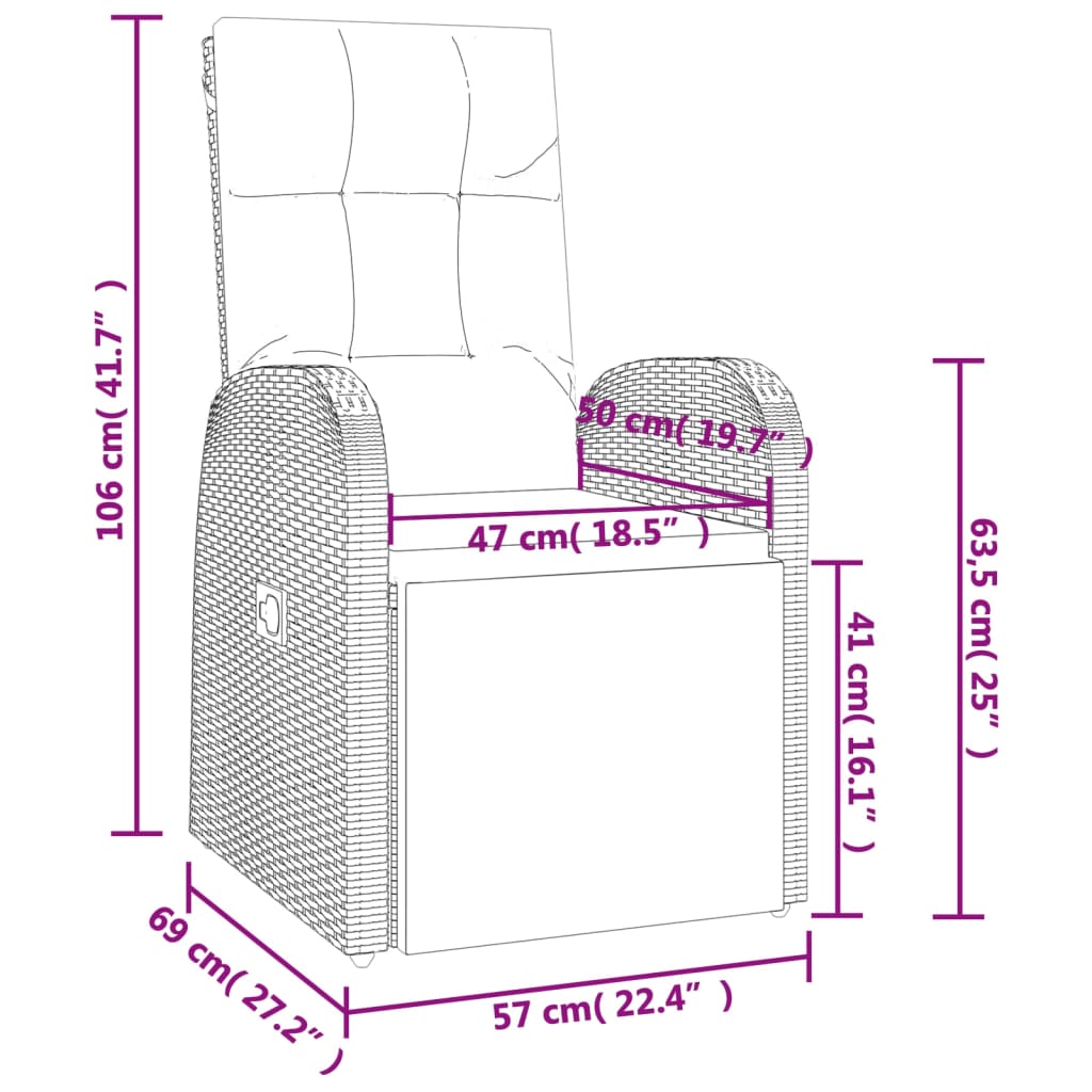 9-tlg. Garten-Essgruppe Schwarz Poly Rattan & Massivholz Akazie