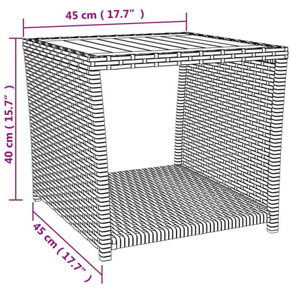 3-tlg. Garten-Lounge-Set Schwarz Poly Rattan Massivholz Akazie