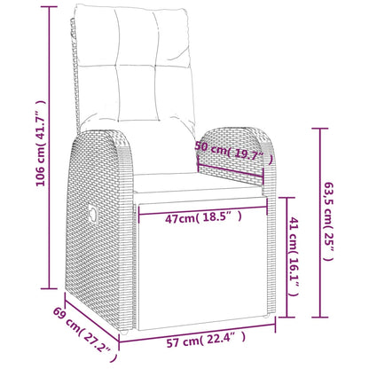 2-tlg. Garten-Lounge-Set Schwarz Poly Rattan Massivholz Akazie