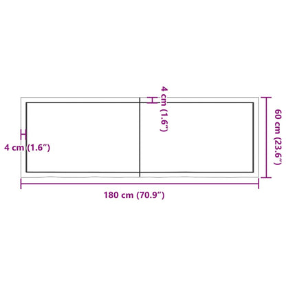 Wandregal 180x60x(2-6) cm Massivholz Eiche Unbehandelt