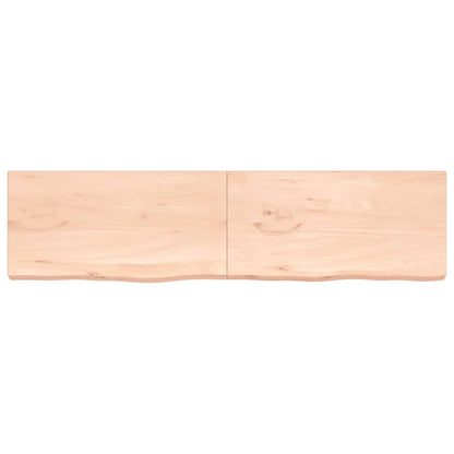 Wall shelf 200x50x(2-6) cm solid oak untreated