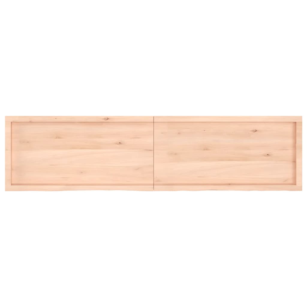 Wall shelf 200x50x(2-6) cm solid oak untreated