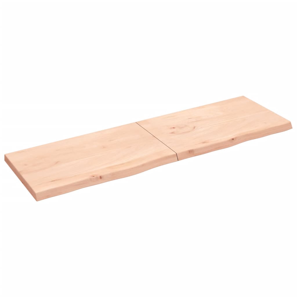 Wall shelf 200x60x(2-6) cm solid oak untreated