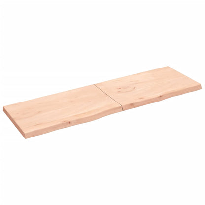 Wall shelf 200x60x(2-6) cm solid oak untreated