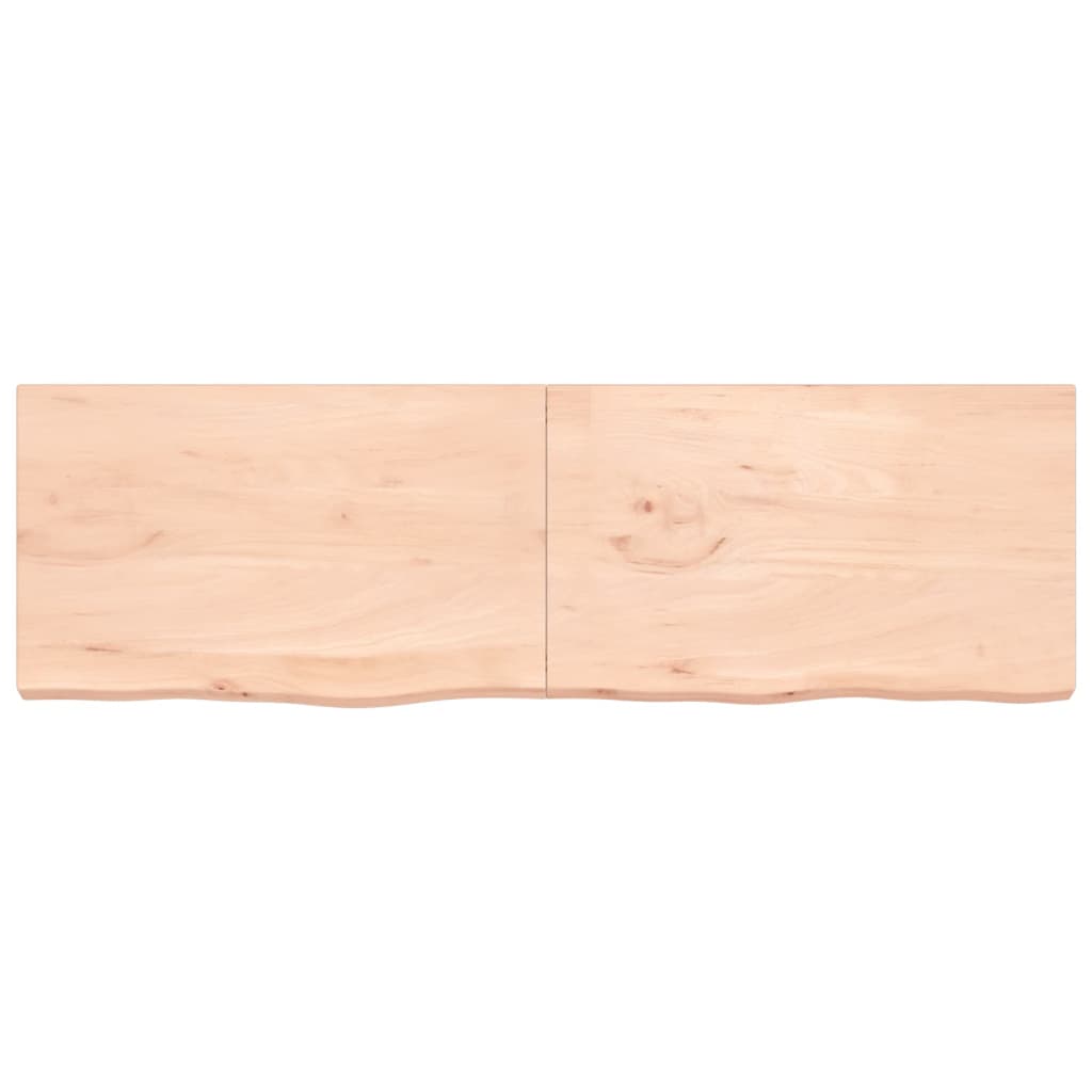 Wall shelf 200x60x(2-6) cm solid oak untreated