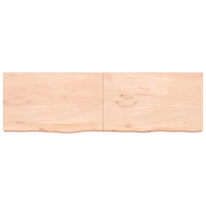 Wall shelf 200x60x(2-6) cm solid oak untreated