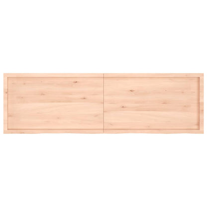 Wall shelf 200x60x(2-6) cm solid oak untreated