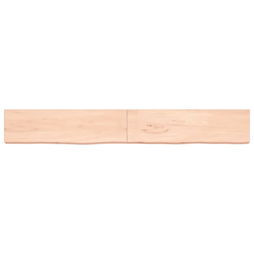 Wall shelf 220x30x(2-6) cm solid oak untreated