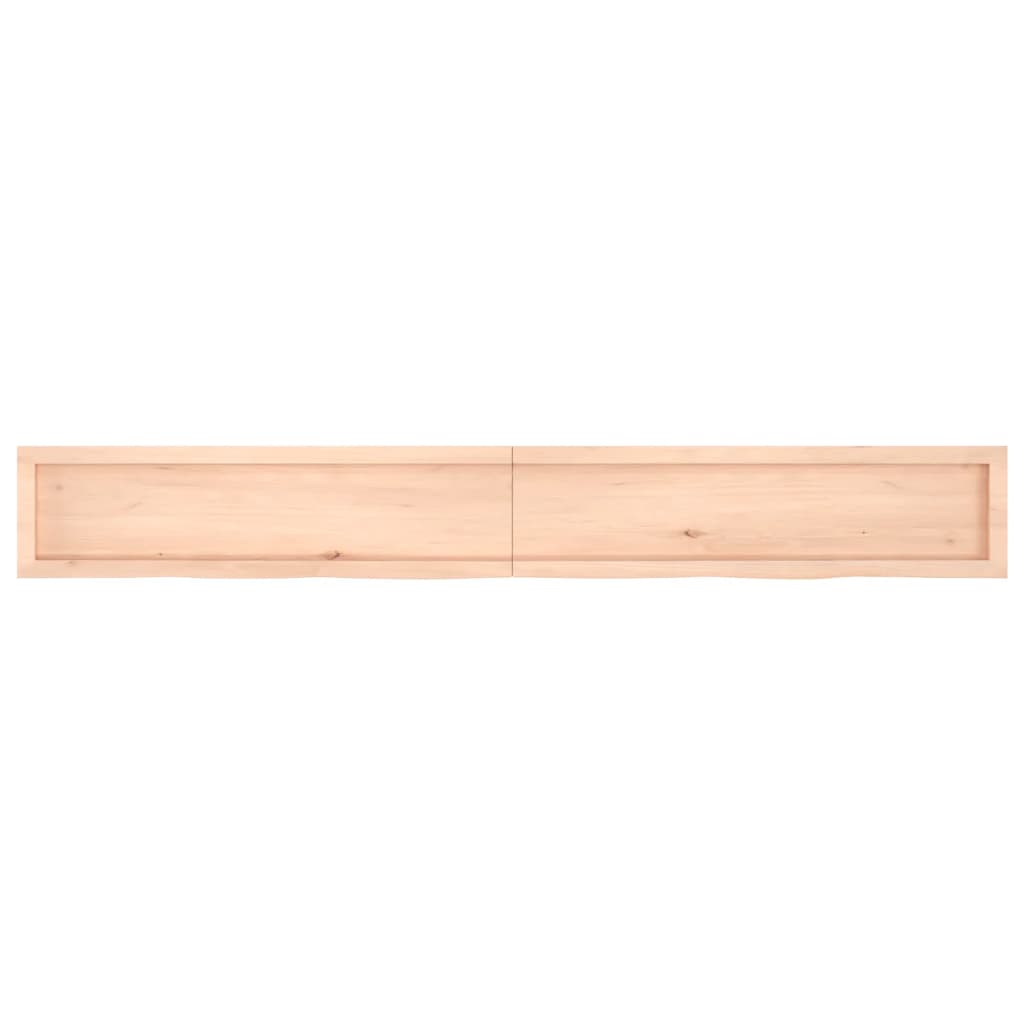 Wall shelf 220x30x(2-6) cm solid oak untreated