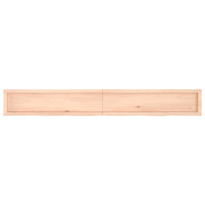 Wall shelf 220x30x(2-6) cm solid oak untreated