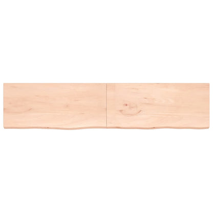 Wall shelf 220x50x(2-4) cm solid oak untreated