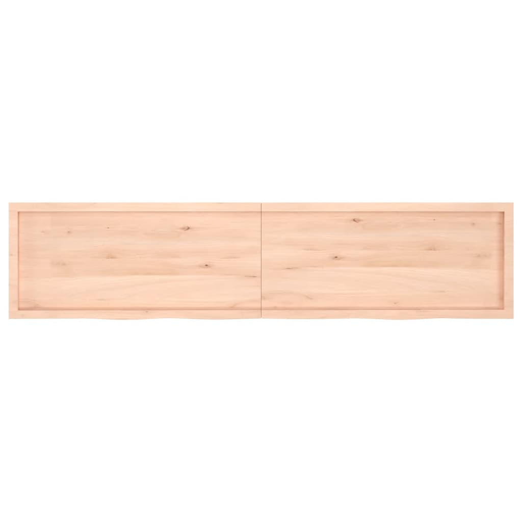 Wall shelf 220x50x(2-4) cm solid oak untreated