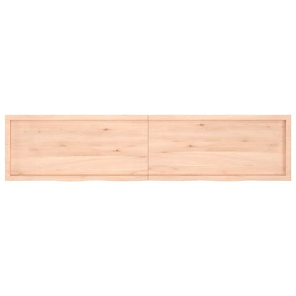 Wall shelf 220x50x(2-4) cm solid oak untreated