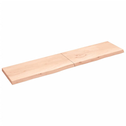 Wall shelf 220x50x(2-6) cm solid oak untreated