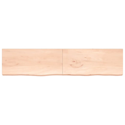 Wall shelf 220x50x(2-6) cm solid oak untreated