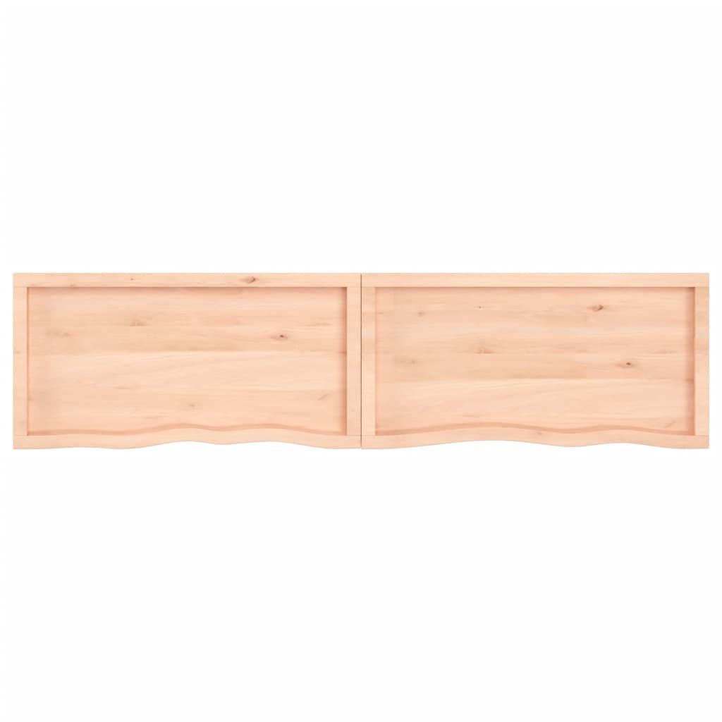 Wall shelf 220x50x(2-6) cm solid oak untreated