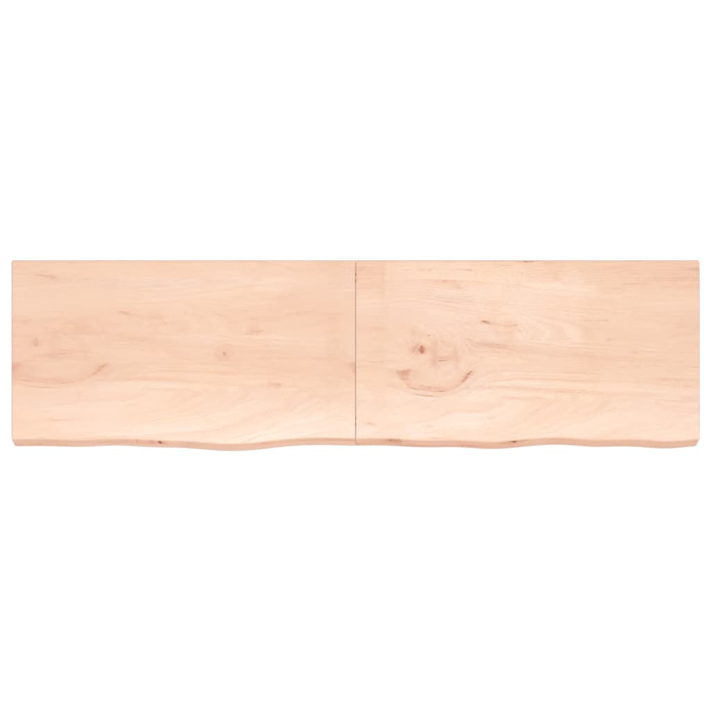 Wall shelf 220x60x(2-4) cm solid oak untreated