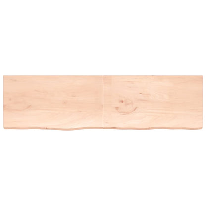 Wall shelf 220x60x(2-4) cm solid oak untreated