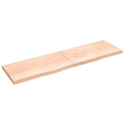 Wall shelf 220x60x(2-6) cm solid oak untreated