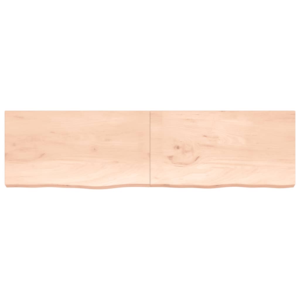 Wall shelf 220x60x(2-6) cm solid oak untreated