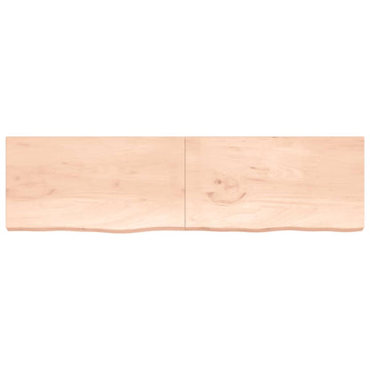 Wall shelf 220x60x(2-6) cm solid oak untreated