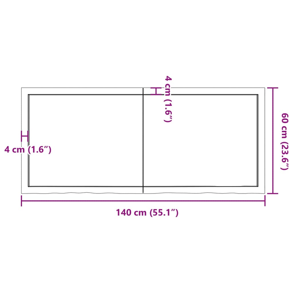 Wandregal Hellbraun 140x60x(2-6) cm Massivholz Eiche Behandelt