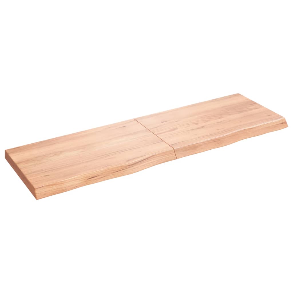 Wall shelf light brown 160x50x(2-6) cm solid oak treated