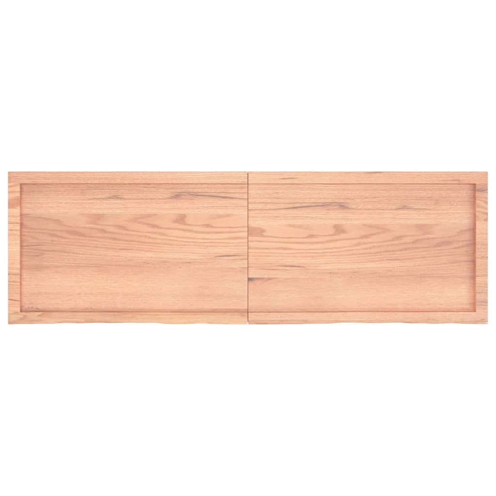 Wall shelf light brown 160x50x(2-6) cm solid oak treated