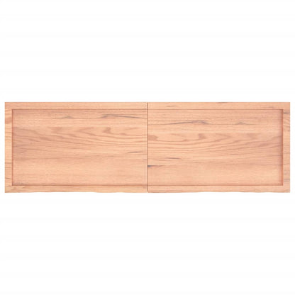 Wall shelf light brown 160x50x(2-6) cm solid oak treated