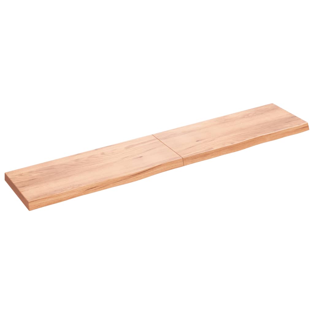 Wall shelf light brown 200x40x(2-6) cm solid oak treated