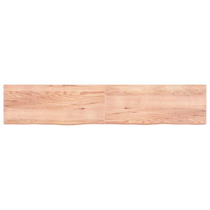 Wall shelf light brown 200x40x(2-6) cm solid oak treated