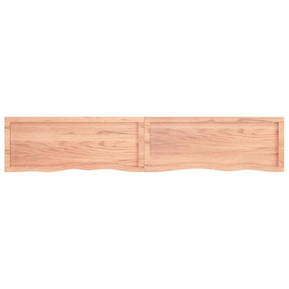 Wall shelf light brown 200x40x(2-6) cm solid oak treated