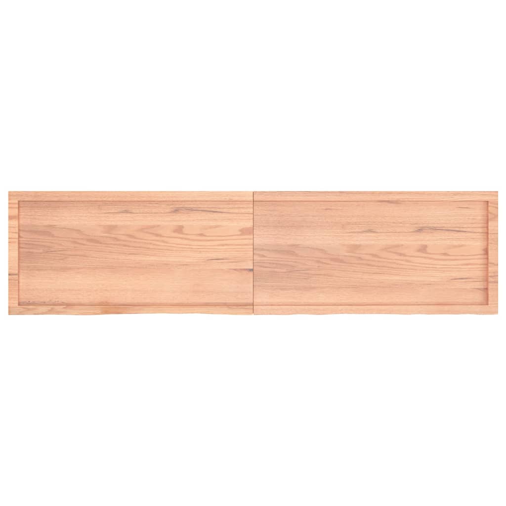 Wall shelf light brown 200x50x(2-4) cm solid oak treated