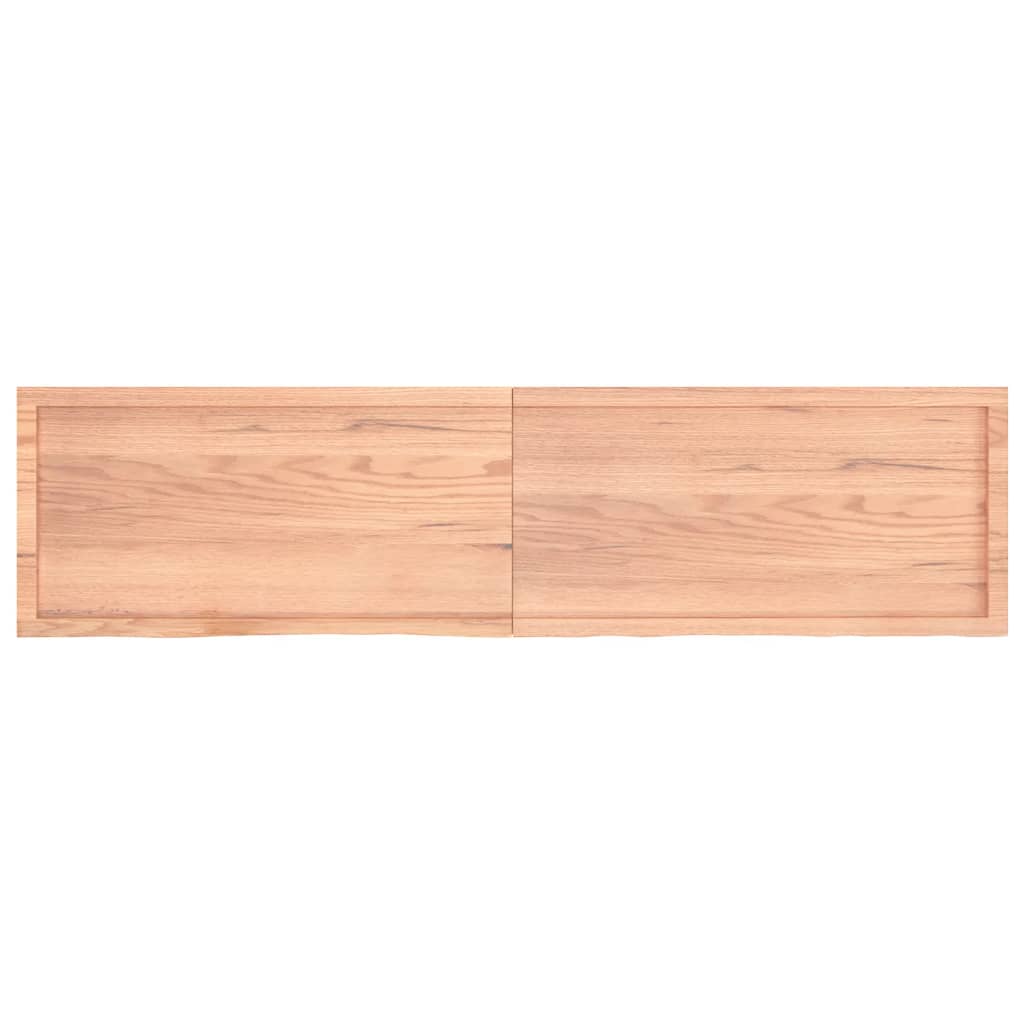 Wall shelf light brown 200x50x(2-6) cm solid oak treated