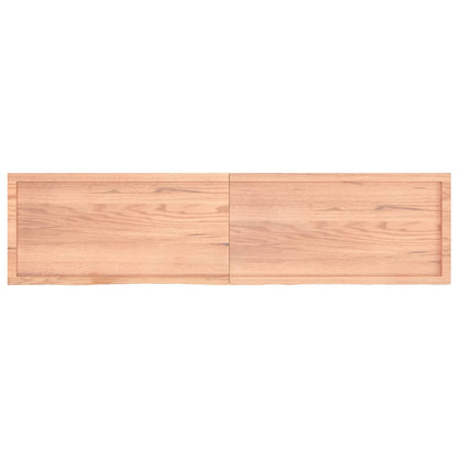 Wall shelf light brown 200x50x(2-6) cm solid oak treated