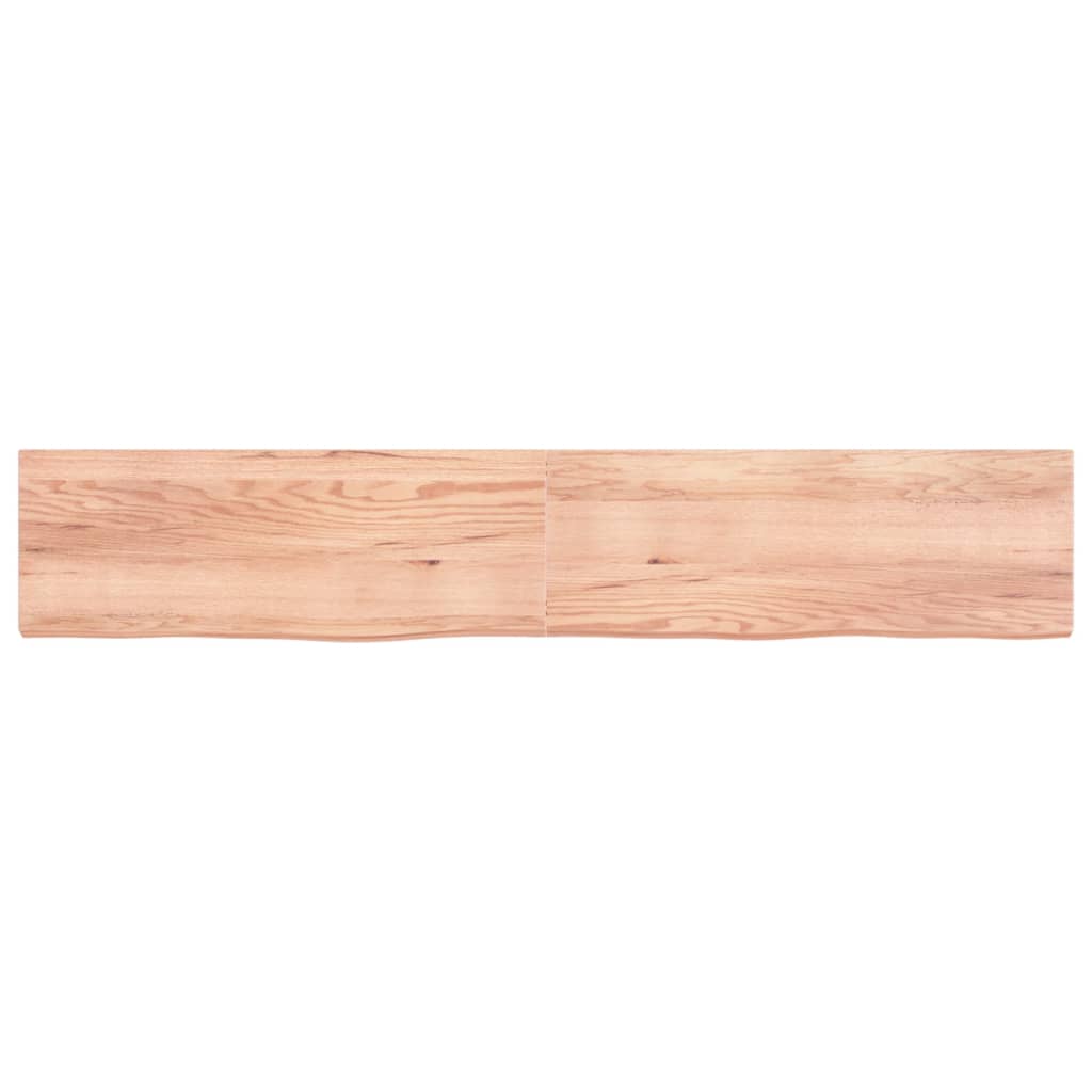 Wall shelf light brown 220x40x(2-6) cm solid oak treated