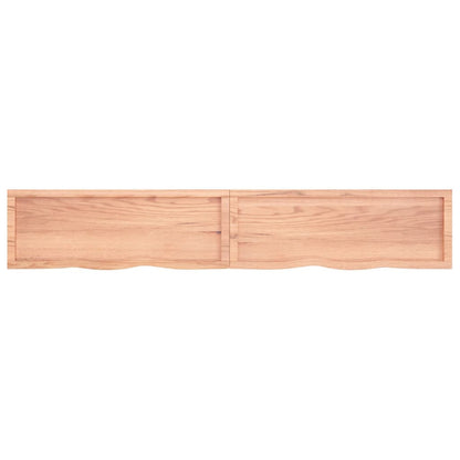 Wall shelf light brown 220x40x(2-6) cm solid oak treated