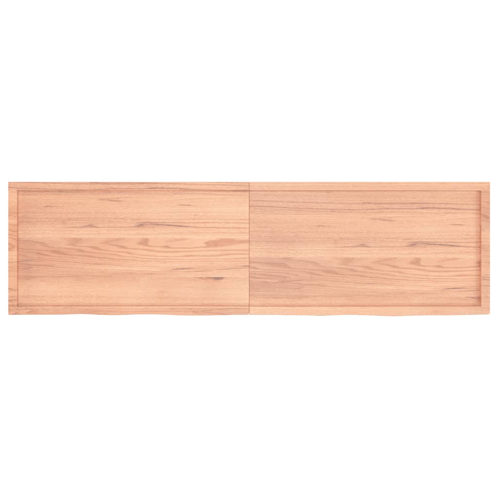 Wall shelf light brown 220x60x(2-6) cm solid oak treated