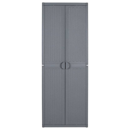 Gartenschrank Grau 65x45x172 cm PP Rattan