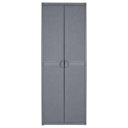 Gartenschrank Grau 65x45x172 cm PP Rattan